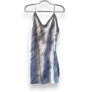 Halston Grey Patterned Slip Dress